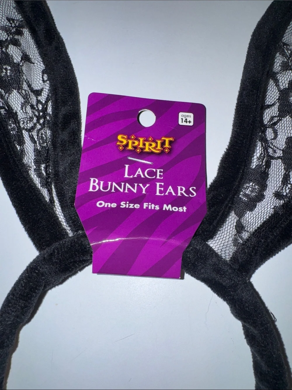 Spirit Black Lace‎ Bunny Ear Headband with Floral Lace